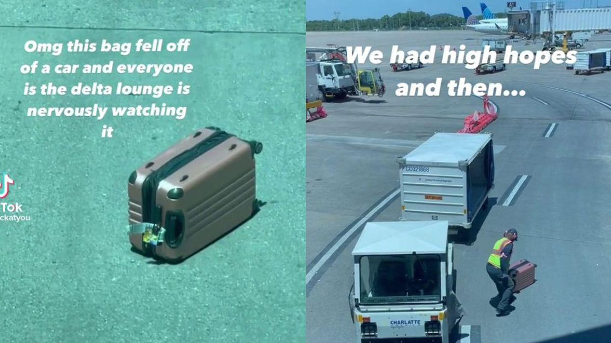 Passengers Watch In Disbelief As Airport Workers Fail To Pick Up Luggage That Fell Onto Tarmac