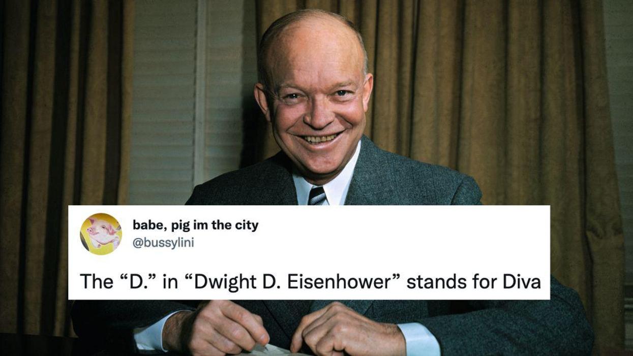 Gay Twitter Can't Get Over The Way Dwight D. Eisenhower Is Sitting In Viral Old Photograph