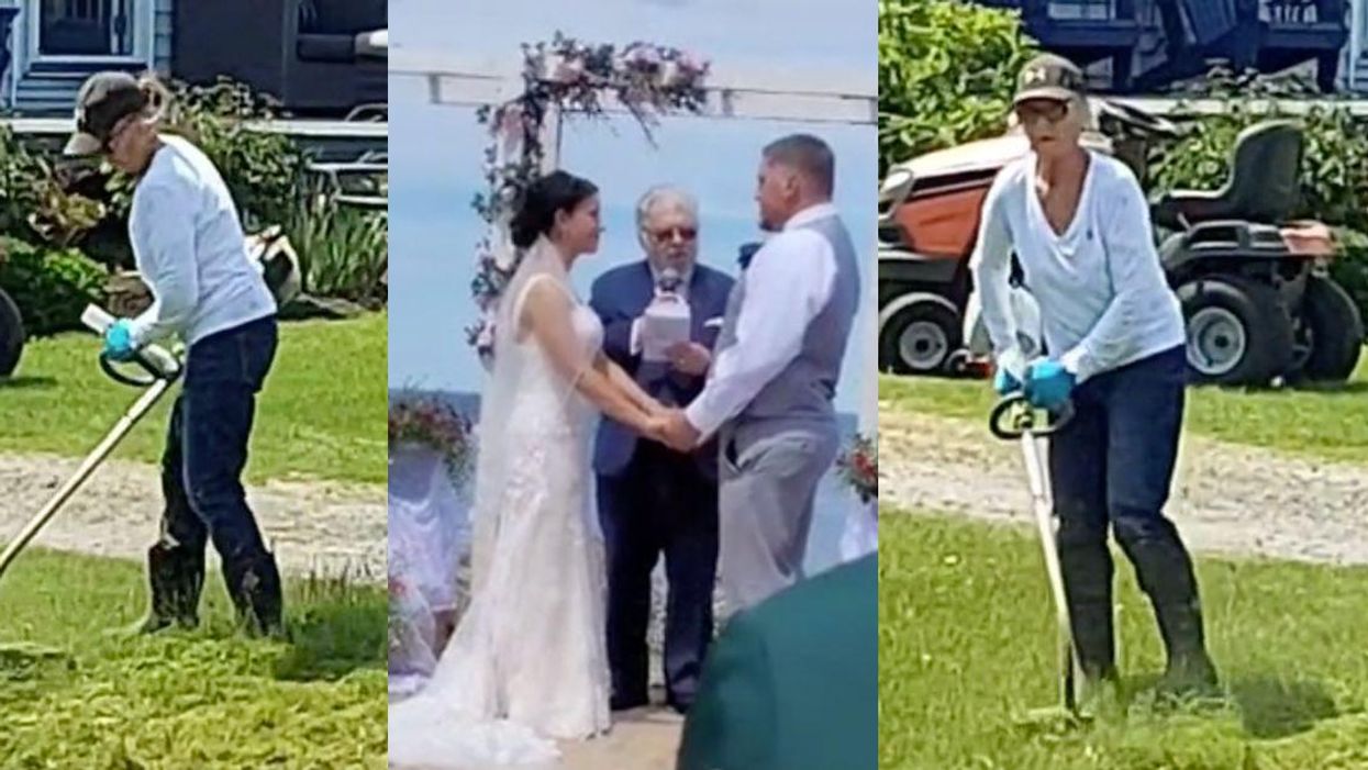 Woman Decides Neighbor's Wedding Ceremony Is The Perfect Time To Noisily Mow Her Lawn