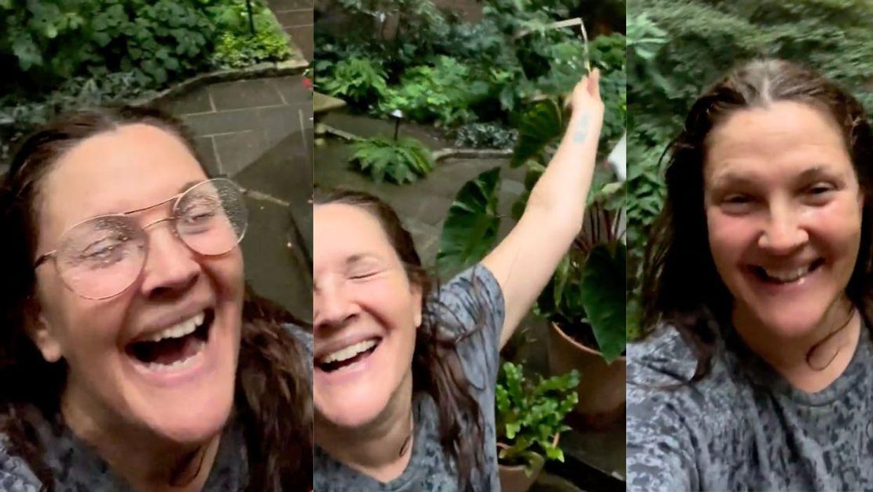 Drew Barrymore Has A Joyous Meltdown While Standing In The Rain—And Fans Are All About It