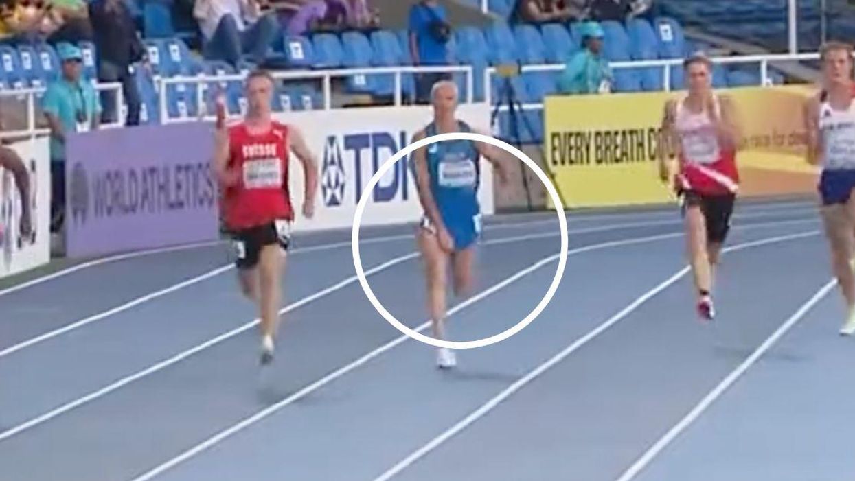 Athlete Comes In Last In World Championship Race After His Junk Keeps Falling Out Of His Shorts