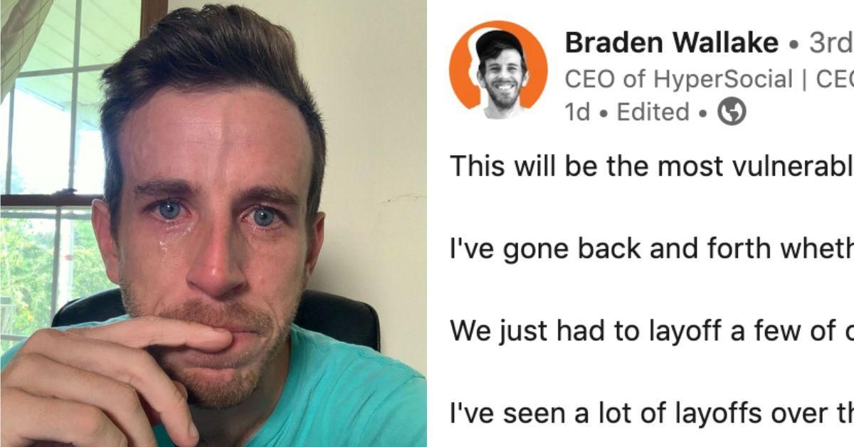 Marketing CEO Sparks Backlash For Posting Crying Pic On LinkedIn After Laying Off Employees
