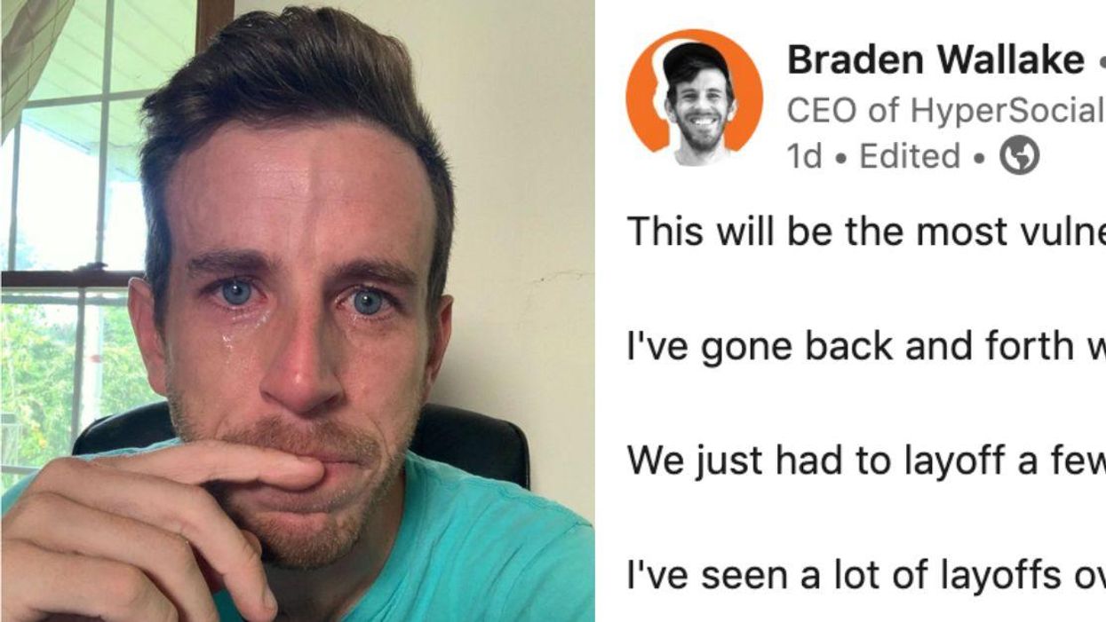 Marketing CEO Sparks Backlash For Posting Crying Pic On LinkedIn After Laying Off Employees
