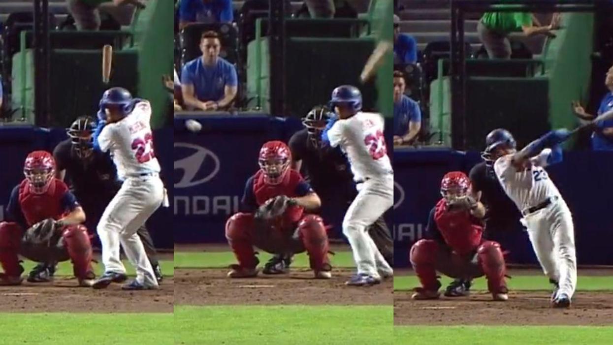 Minor League Baseball Player Hits Ball With So Much Force It Gets Stuck In Outfield Wall In Wild Video