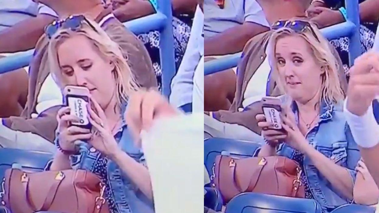 Woman Goes Viral After Hilariously Whipping Out Her Phone To Capture Shirtless U.S. Open Player
