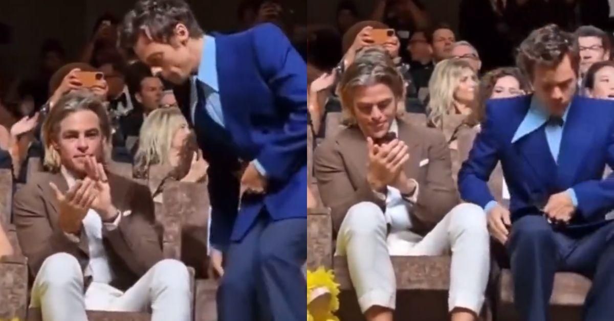 Fans Think Harry Styles Spit On Chris Pine At 'Don't Worry Darling' Premiere—But Video Seems To Show Otherwise