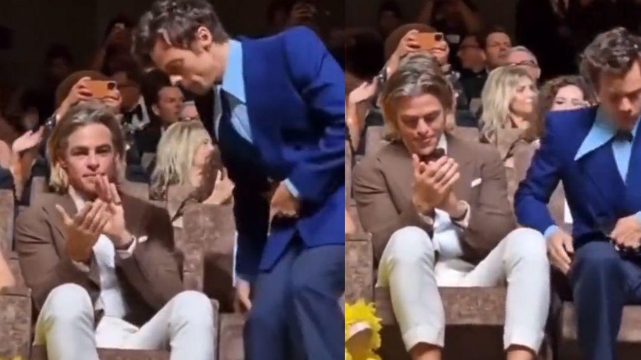 Fans Think Harry Styles Spit On Chris Pine At 'Don't Worry Darling' Premiere—But Video Seems To Show Otherwise
