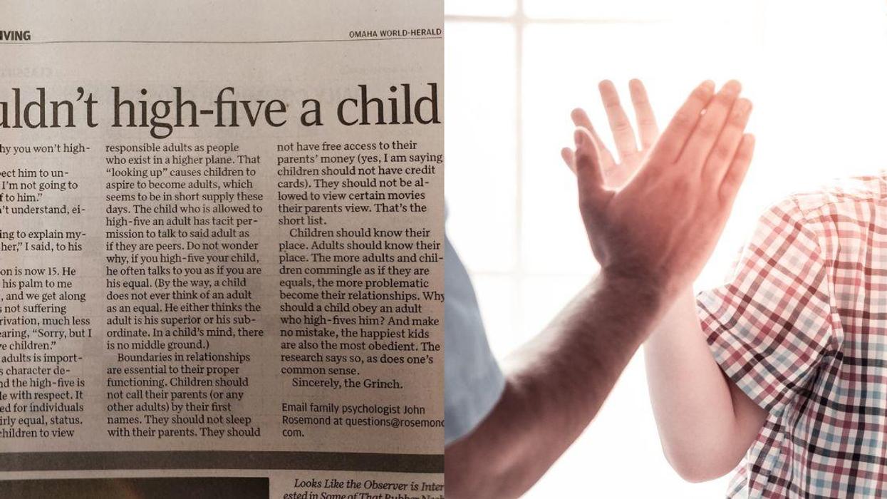 Columnist Dragged After Telling Adults To Stop High-Fiving Kids Because They Aren't Of 'Equal Status'