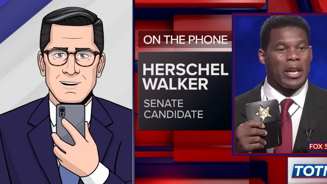 Colbert's Animated News Show Prank Called Herschel Walker To Report A Crime–And Hoo Boy