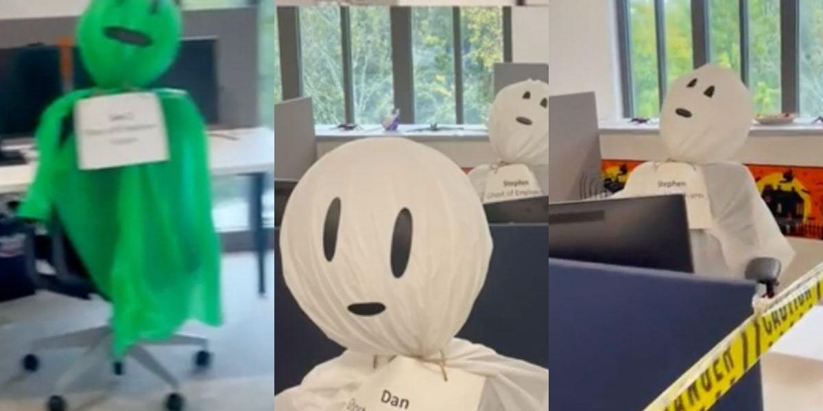Ghost Employees Examples Company Decorates With 'Ghosts Of Employees Past': VIDEO - Comic Sands