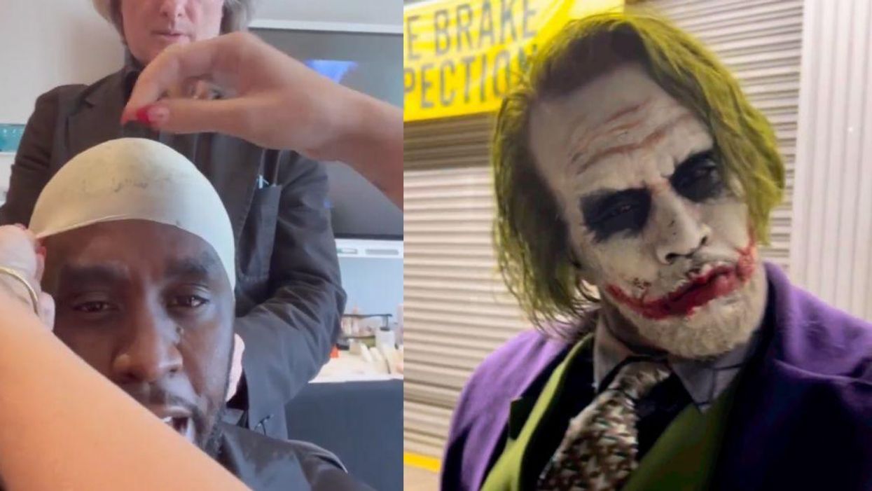Diddy Dressed Up As Heath Ledger's Joker For Halloween—And Someone Give This Man An Oscar