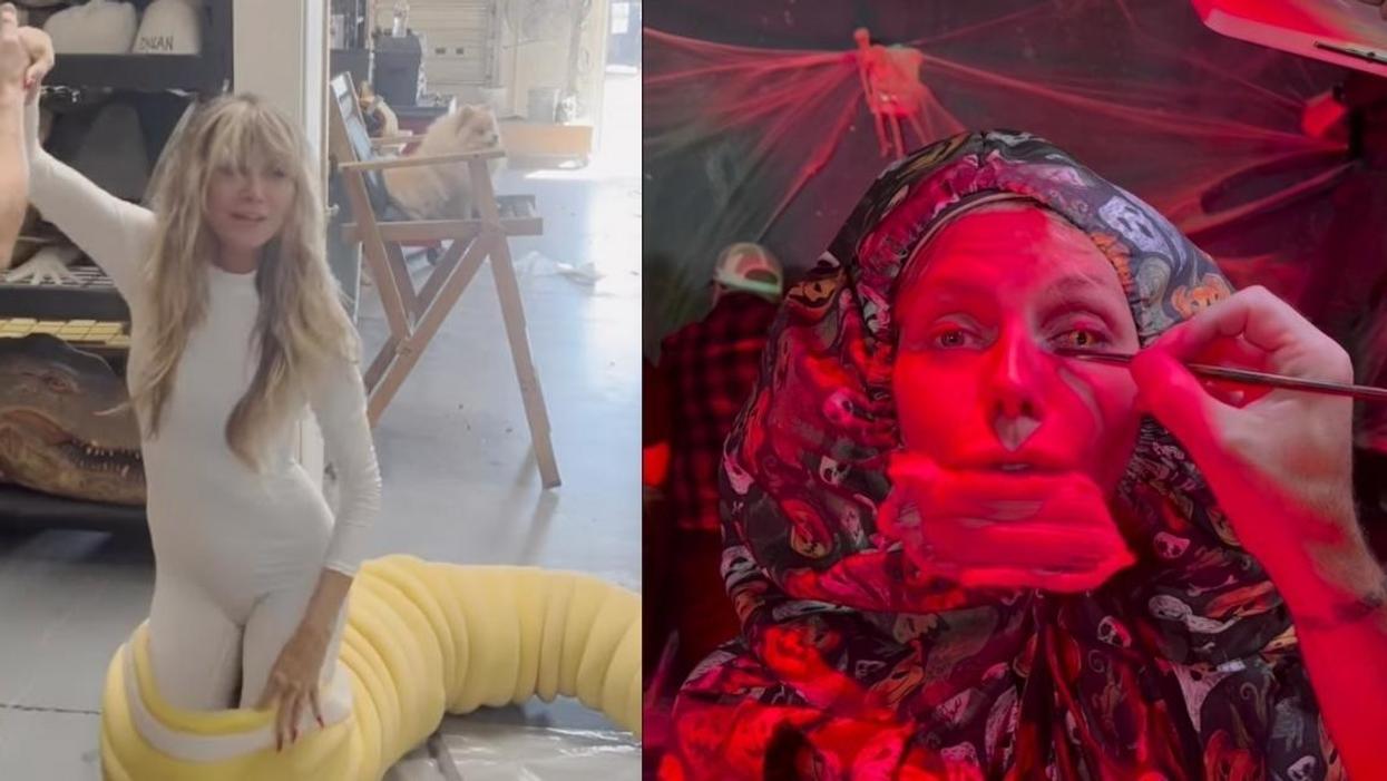 Heidi Klum Dressed As A Giant Worm For Halloween—And It's Equally Impressive And Disgusting
