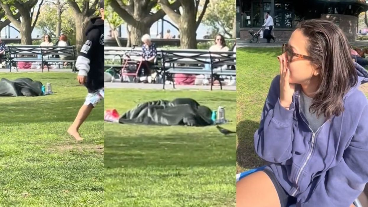 Couple Sparks Outrage After Getting Busy Under A Blanket At A NYC Park In Front Of Kids