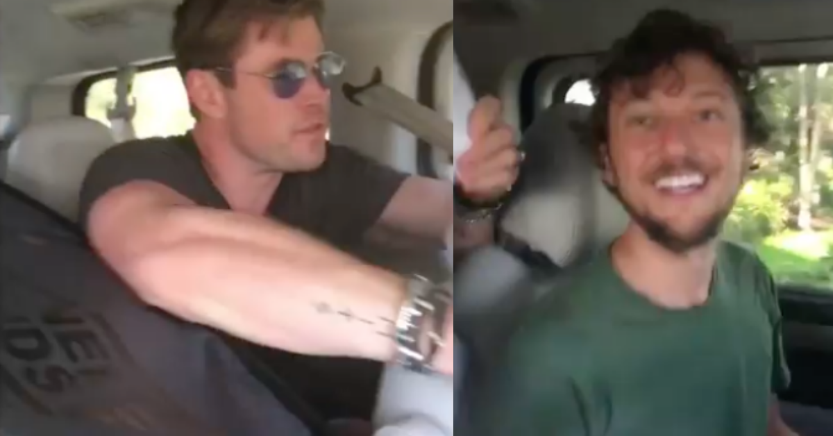 Chris Hemsworth Gives Unsuspecting Hitchhiker The Ride Of A Lifetime In Private Helicopter 😮