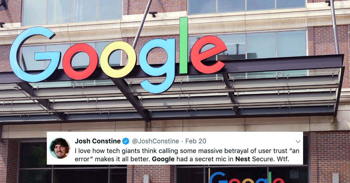 Consumers Are Shocked After Finding That Microphones Have Been In Their Google Nest All Along