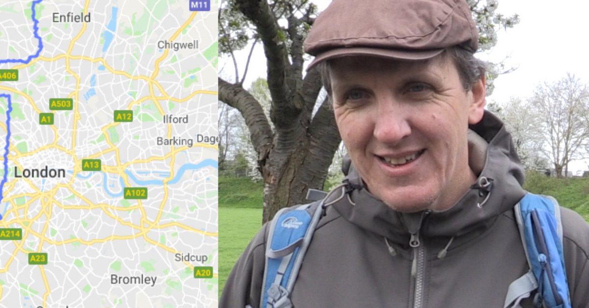 This Art Student Is Drawing A 200-mile GPS Outline Of His Own Body By Walking 20 Miles Per Day