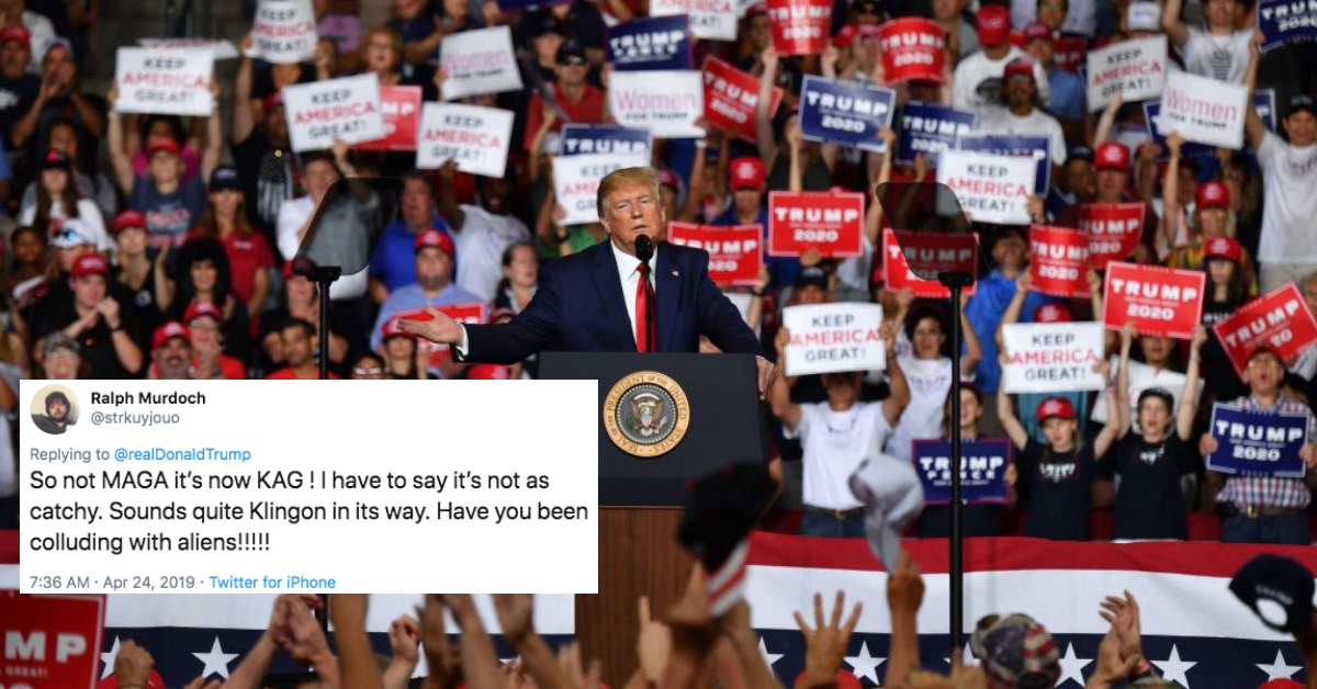Trump's Campaign Is Trying To Make The Switch From MAGA To KAG—But The Name Already Belongs To A Klingon Fan Group