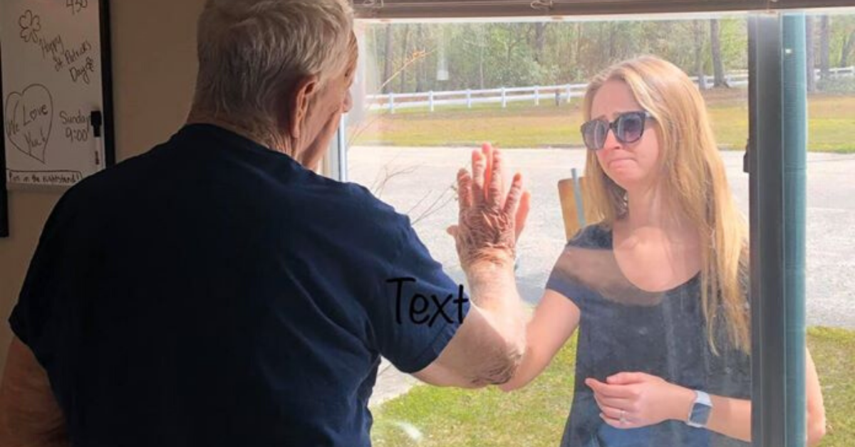 Woman Surprises Her Quarantined Grandfather With Her Recent Engagement Through His Nursing Home Window