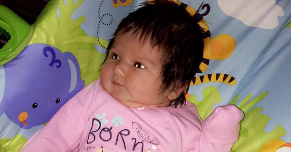 Baby Girl Had So Much Hair When She Was Born That It Was Visible During Her Mom's 34-Week Scan