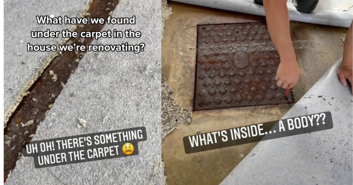 Couple Creeped Out To Discover 'Secret Manhole' Under Bedroom Carpet While Renovating Their House