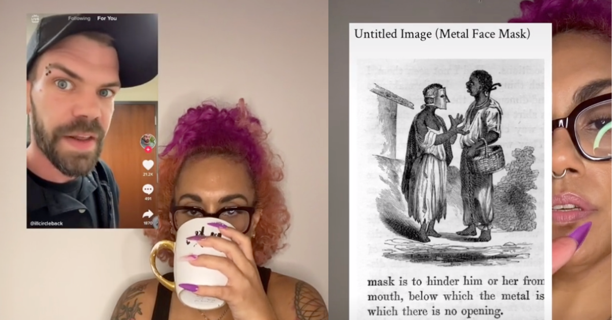 Black Woman Shuts Down White Guy's TikTok Rant Comparing Face Masks To Slave Muzzles