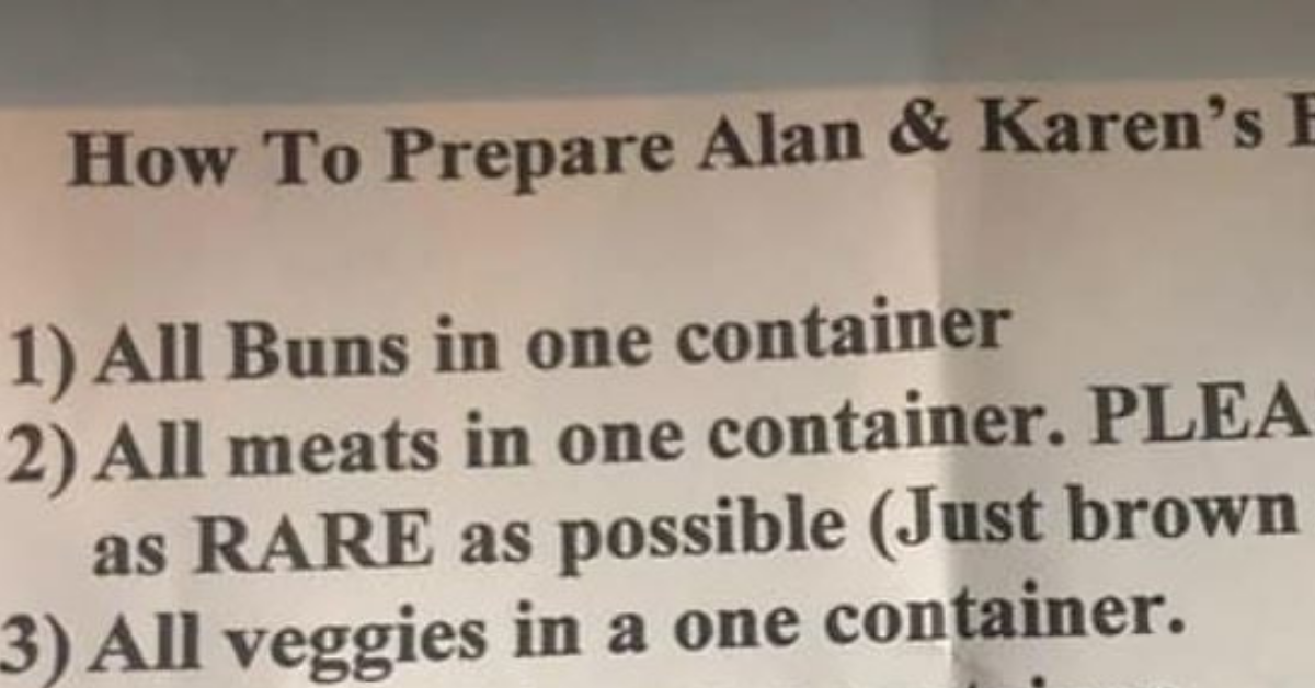 Couple's Detailed Note To Chef About How Exactly To Prepare Their Food Divides The Internet