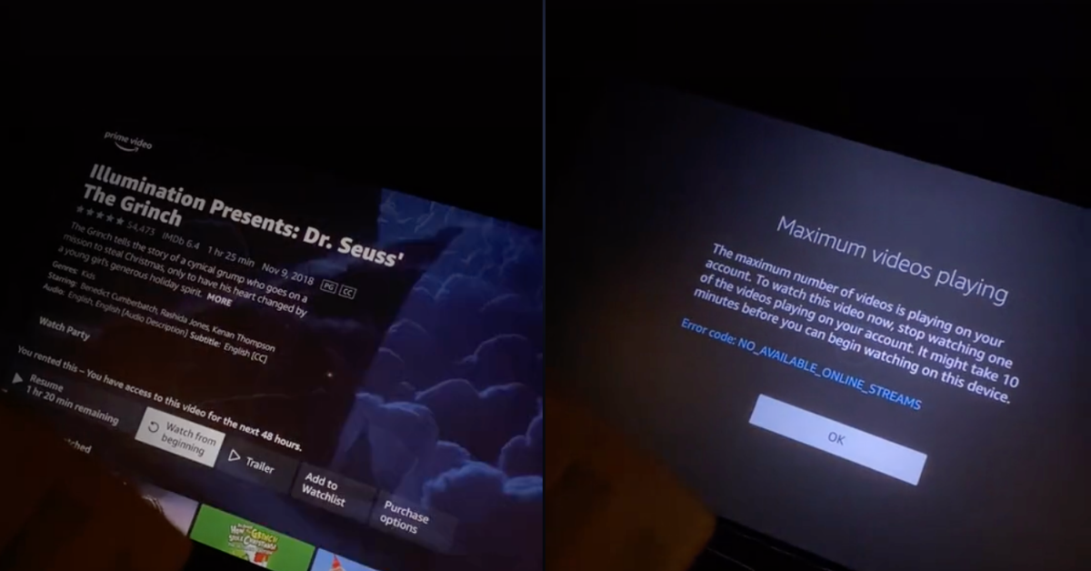 Moviegoers Stunned After Theater Tries To Use Amazon Prime To Stream 'The Grinch'—And Awkwardly Fails