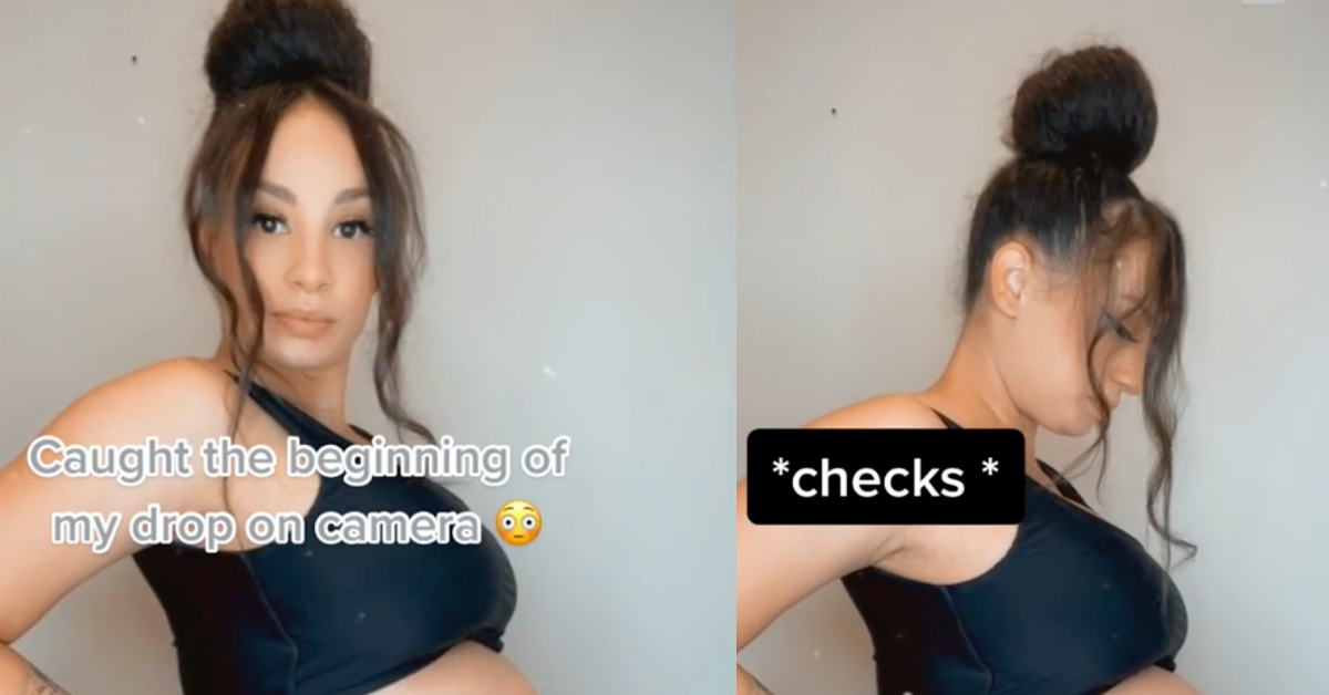 Pregnant TikToker Stunned After Catching The Moment Their Baby Bump Drops In Viral Video