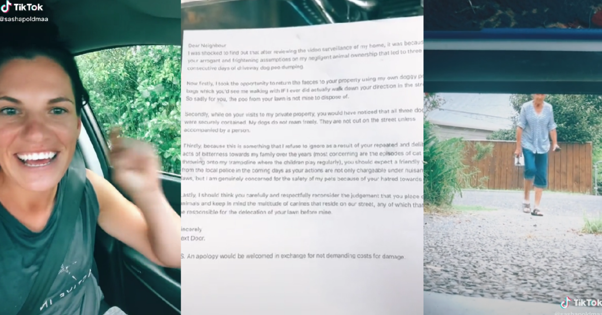 TikToker Gets Savage Revenge On Neighbor After Catching Her Tossing Dog Poop Onto Her Driveway
