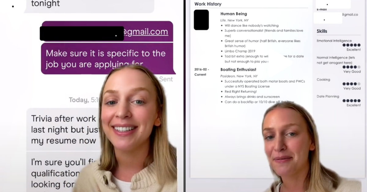 TikToker Hilariously Plays Along After Hinge Match Sends A Résumé In Attempt To Secure A Date