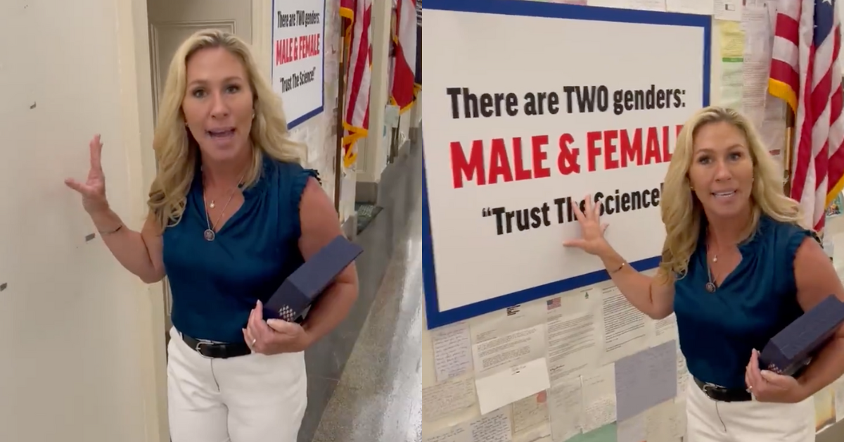 MTG Has Eyes Rolling By Demanding DOJ Investigate 'Hate Crime' After Sign Was Taken Off Wall