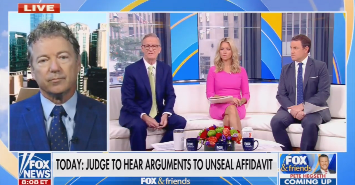 Fox Host Calls Out Rand Paul Over GOP's Anti-FBI 'Violent Rhetoric' After Mar-A-Lago Search