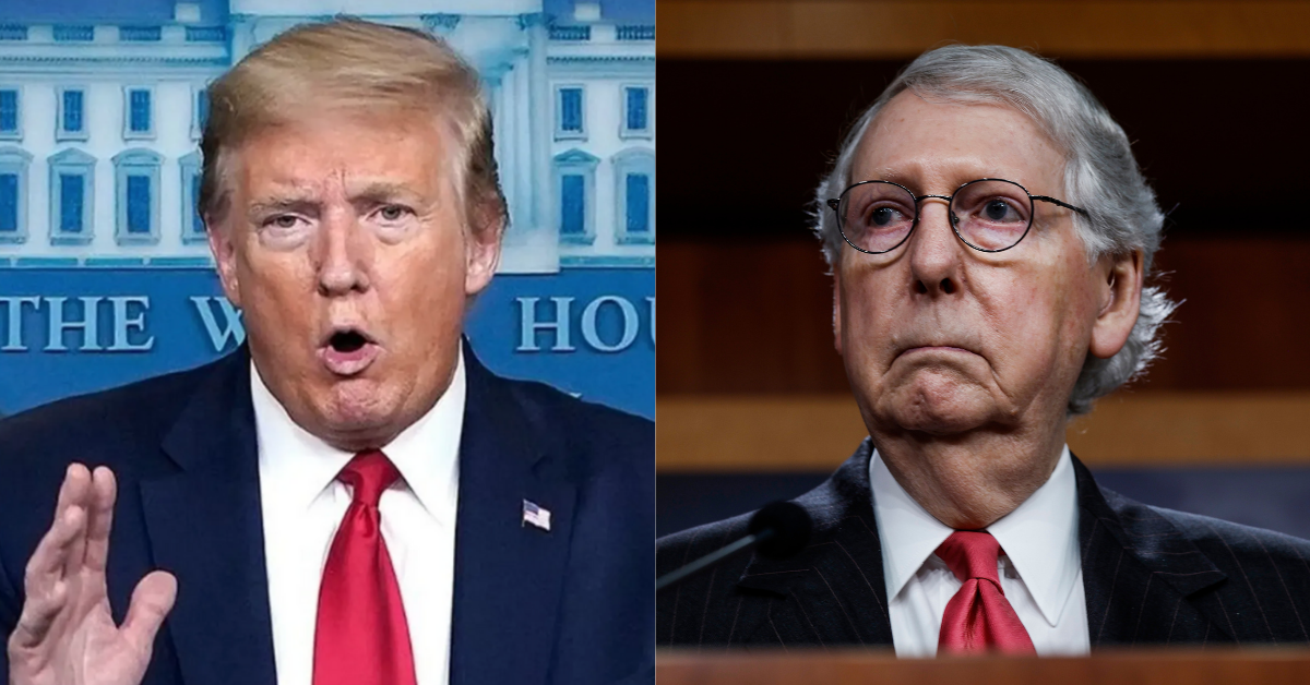 Trump Slams 'Broken Down Hack' McConnell For Disparaging GOP Senate Candidates He Endorsed