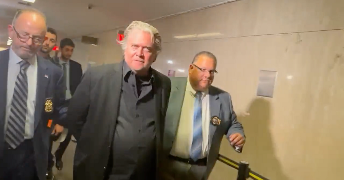 Viral Video Of A Ranting Steve Bannon Being Led Away In Handcuffs Has Twitter Applauding