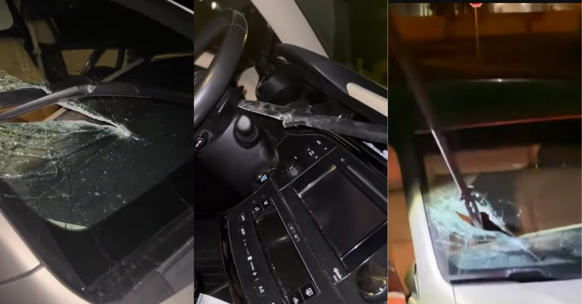 Woman Nearly Killed After Someone Throws Spear Through Her Windshield