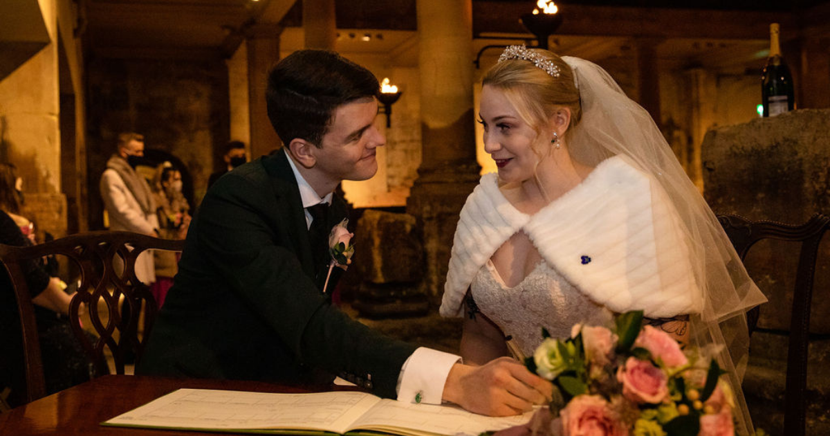 Couple Ties The Knot To Officially Become Mr. And Mrs. White-Christmas—Literally