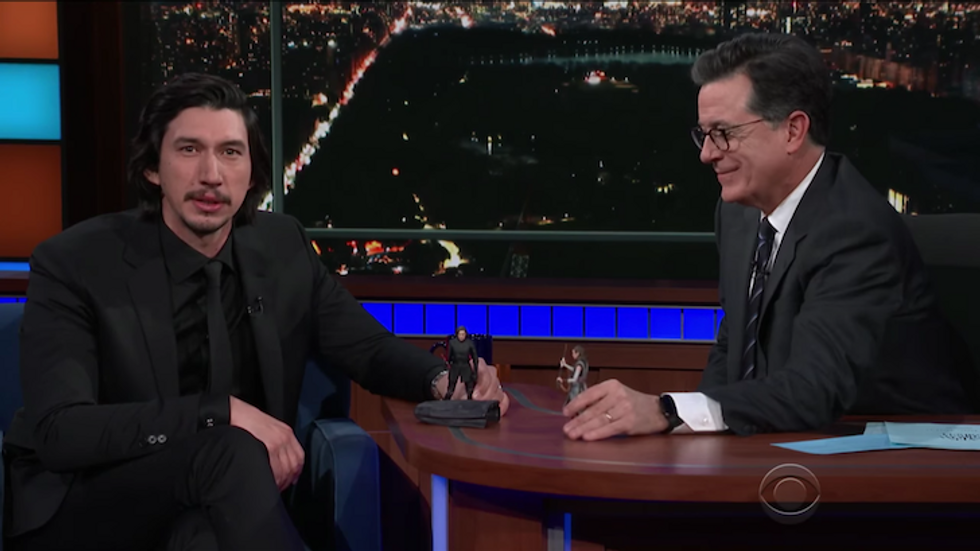 WATCH: Stephen Colbert & Adam Driver Re-Enact Star Wars Scene
