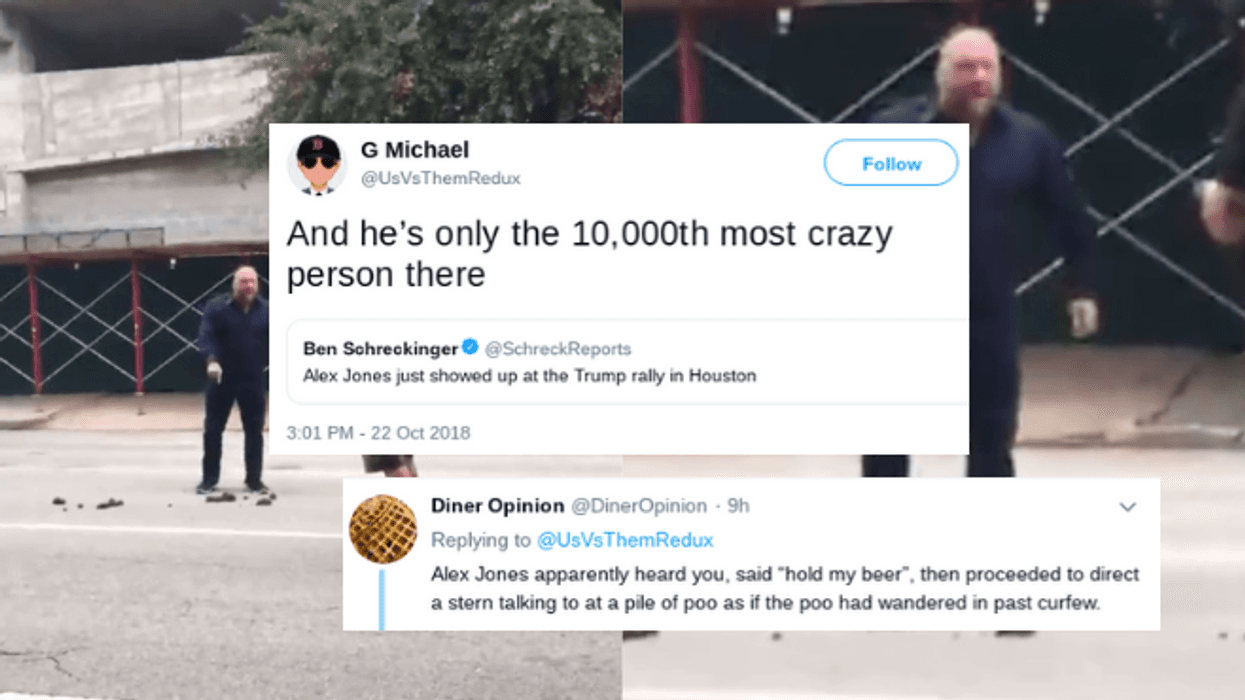 Alex Jones Was Caught On Video Screaming At A Pile Of Poo—And Twitter Came With The Jokes 😂