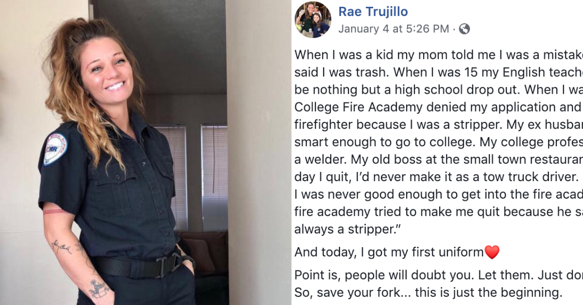Former Stripper Inspires The Internet With Her Journey To Becoming An EMT In Powerful Facebook Post