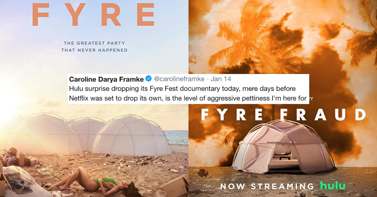 Hulu And Netflix Dropping Fyre Festival Documentaries At The Same Time Is Causing As Much Drama As The Festival Itself