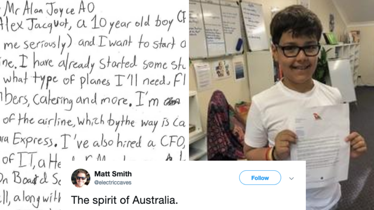 Qantas CEO Responds To 10-Year-Old's Adorable Letter Asking For Advice On Starting His Own Airline