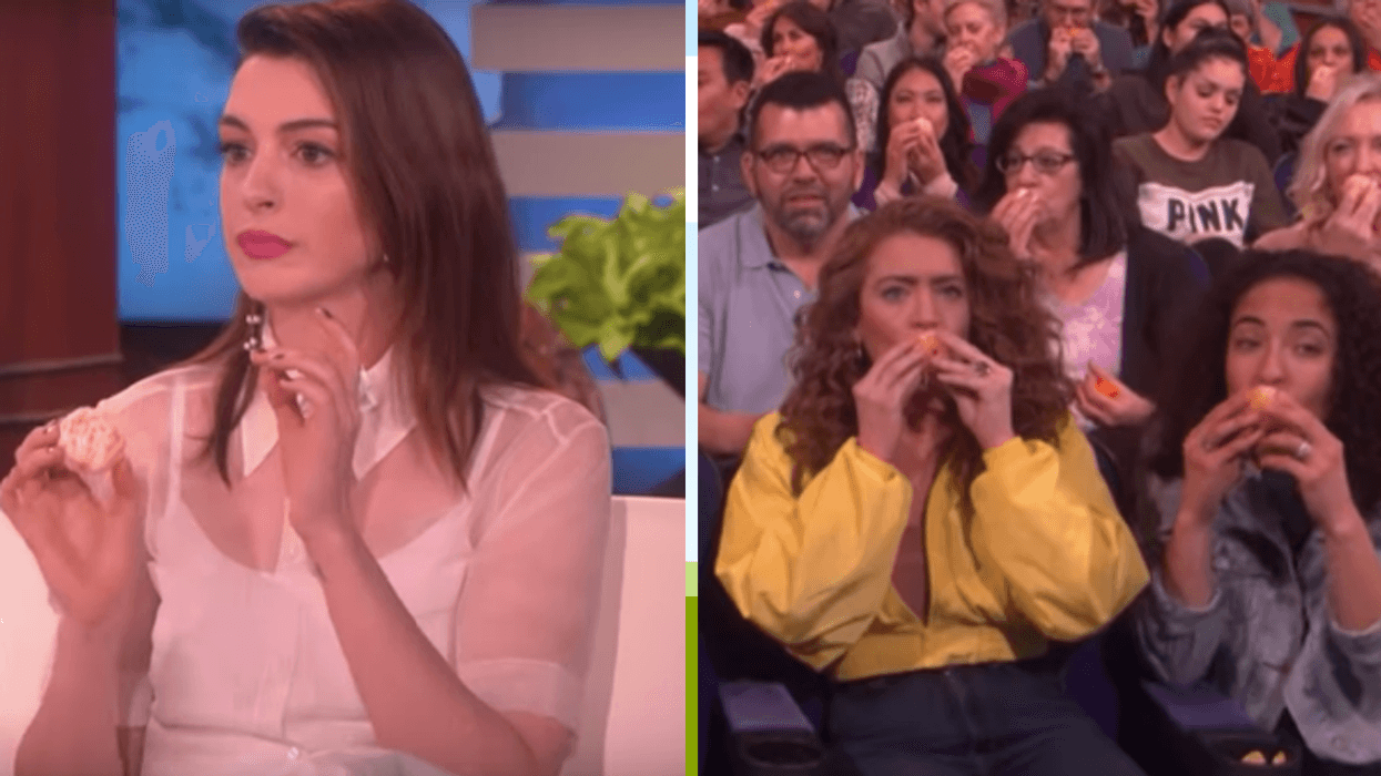 Anne Hathaway Just Brilliantly Trolled Pseudoscience With A Clementine Prank On 'Ellen'