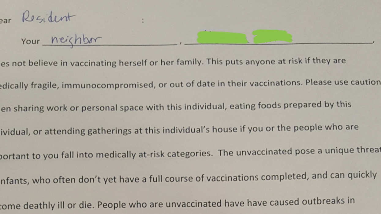 Concerned Moms Out Their Anti-Vax Neighbor In Powerful Viral Letter