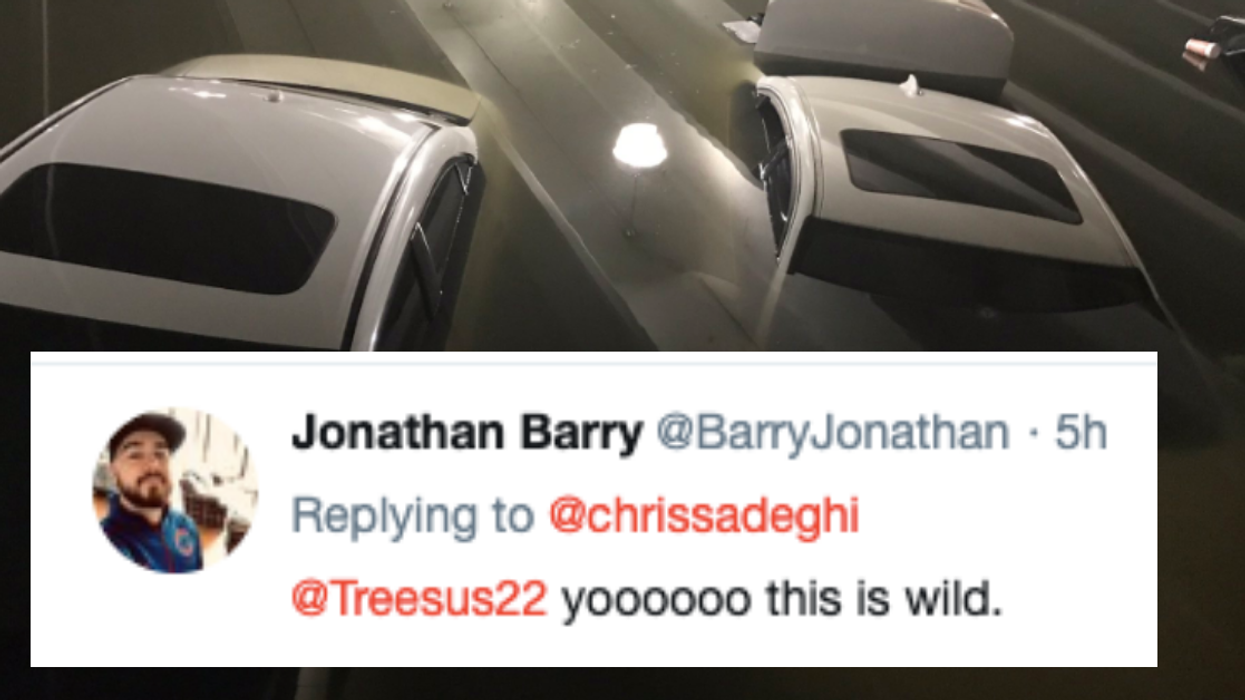 Intense Flooding Causes Parked Cars To Be Completely Submerged At Dallas Airport