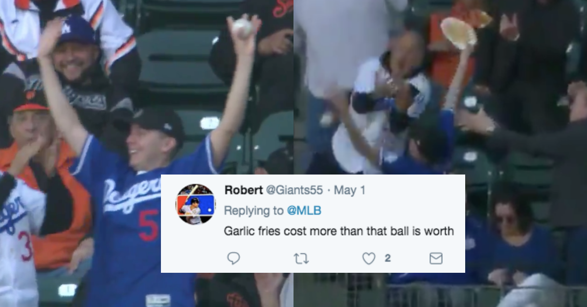 Overzealous Fan Somehow Drops His Food Twice During The Same Baseball Game While Trying To Catch Foul Balls