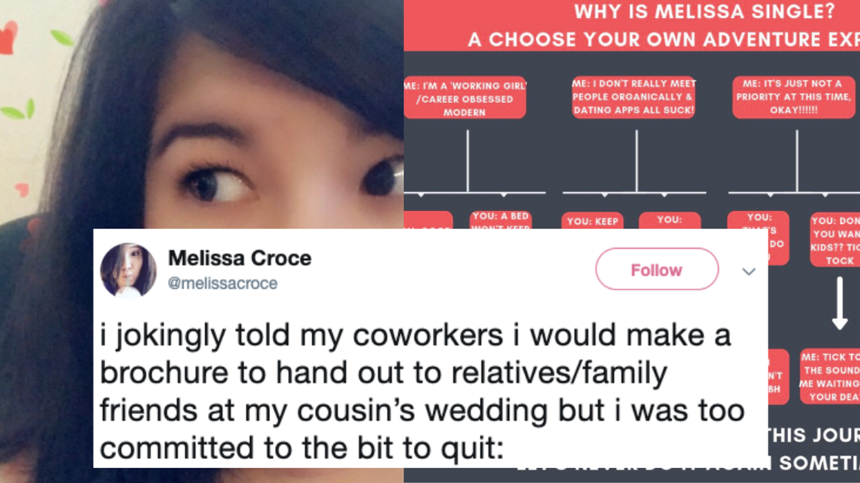 Woman Creates Hilarious 'Brochure' For Why She's Still Single To Hand Out At Her Cousin's Wedding