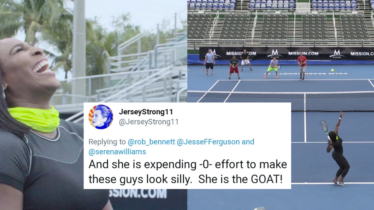 If You Think You Could Win A Point Off Serena Williams, Watch This Video Of Her Absolutely Obliterating 5 Dudes At The Same Time
