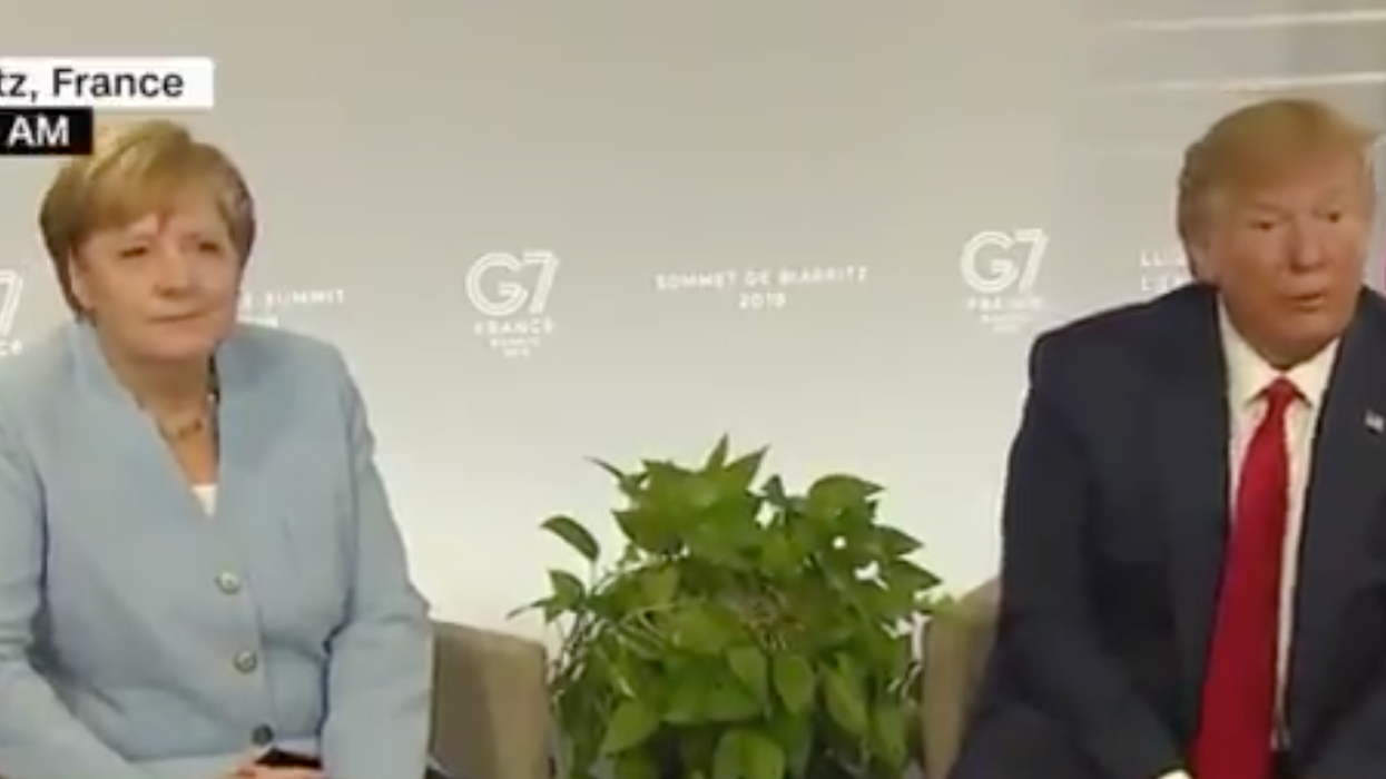 German Chancellor Angela Merkel Audibly Snorts As Trump Says 'I Have German In My Blood' At G7 Summit