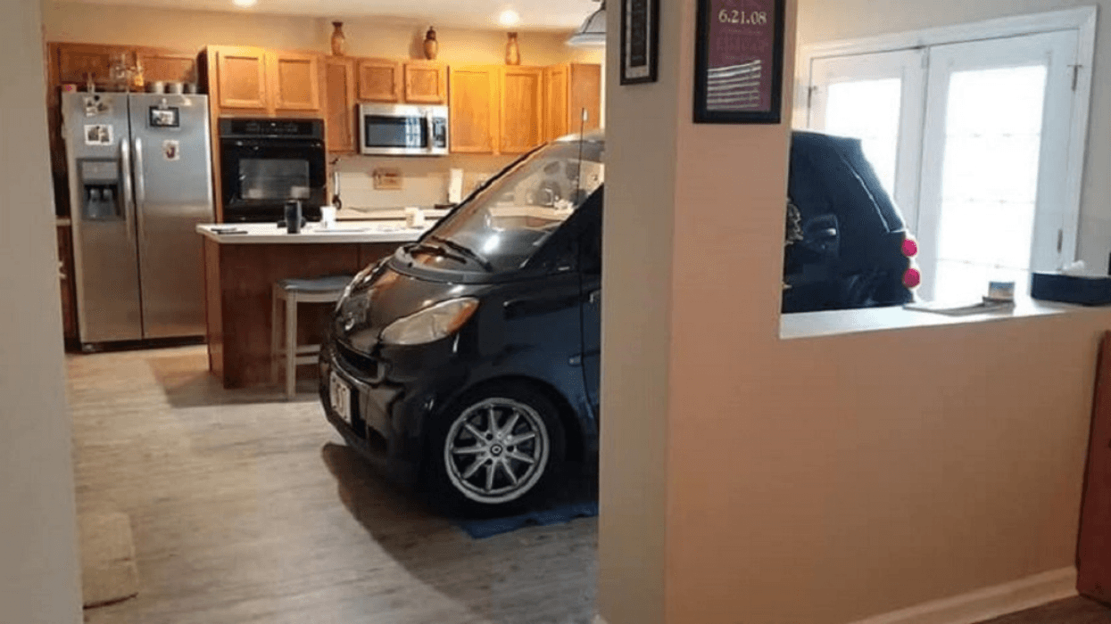 Florida Man Conveniently Parks Smart Car In His Kitchen To Keep It From Blowing Away During Hurricane