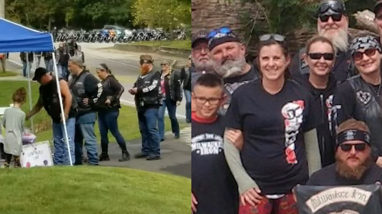 Group Of Bikers Line Up At Indiana Girl's Lemonade Stand To Thank Her Mom For Saving Them After A Highway Crash